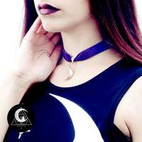 Purple velvet moon choker - Thumbnail 1