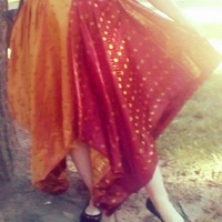 Pixie Hem Silk Sari Maxi Dress-Custom in your choice of size & colors - Thumbnail 1