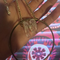 Circle Quartz Shards Necklace  - Thumbnail 1