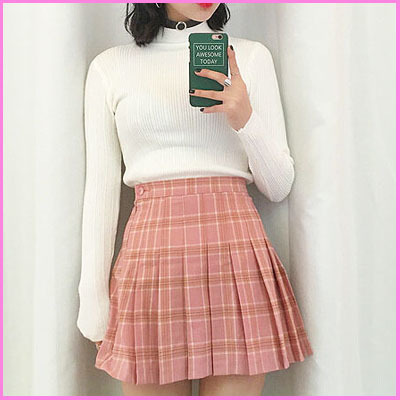 Harajuku grid tennis skirt