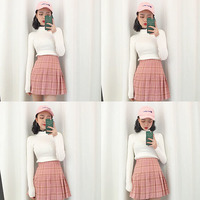 HARAJUKU GRID TENNIS SKIRT - Thumbnail 1