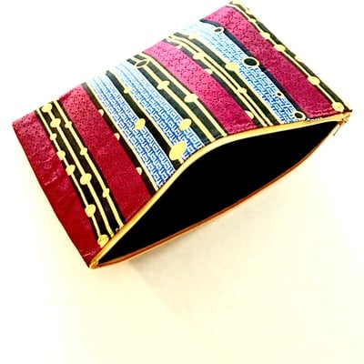 Zip top clutch- red, blue, canary