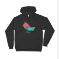 Unisex Cotton Fleece Hoodie "Sweet Bird"  (Non-Organic Cotton) - Thumbnail 1