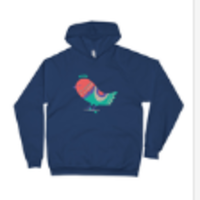 Unisex Cotton Fleece Hoodie "Sweet Bird"  (Non-Organic Cotton) - Thumbnail 3