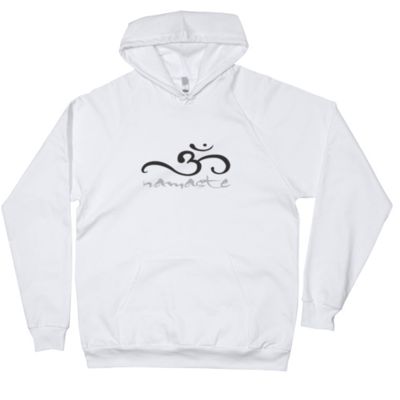 Unisex cotton fleece hoodie "om namaste"  (non-organic cotton)