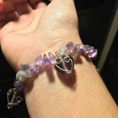 Amethyst hearts bracelet 
