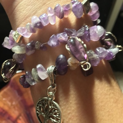 Amethyst hearts bracelet 