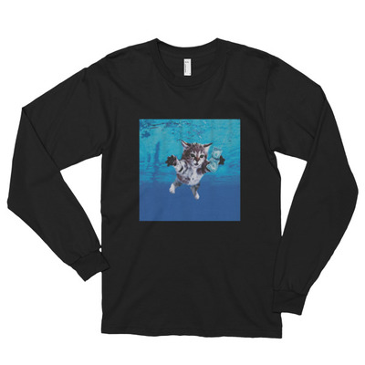 Unisex "nirvana cat" long sleeve t-shirt (non-organic cotton)