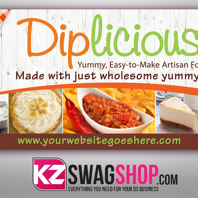 Diplicious - with products- horizontal vinyl banner