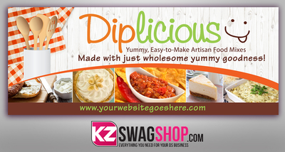 Diplicious - with products- Horizontal Vinyl Banner