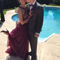 Gorgeous two piece beads grape long prom dress ,A-line chiffon evening Dress - Thumbnail 2