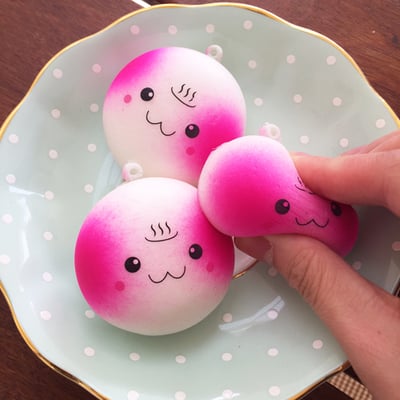 Mini kawaii blush face steam oncen bun squishy charms - Thumbnail 5