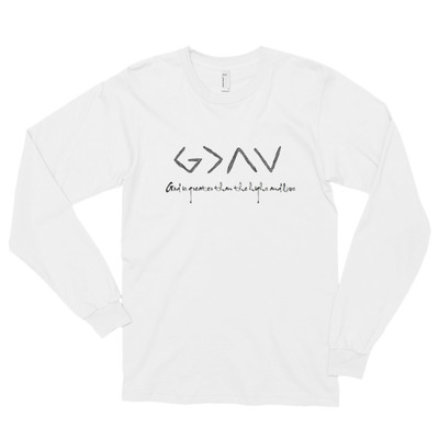 Unisex "god is greater" long sleeve t-shirt (non-organic cotton)