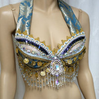 Blue Vaporeon Gypsy Belly Dancer Rave Bra Cosplay Halloween Costume - Thumbnail 1