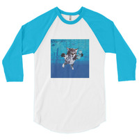 Unisex "Nirvana Cat" 3/4 Sleeve Raglan Shirt (Non-Organic) - Thumbnail 2