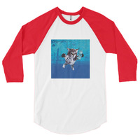 Unisex "Nirvana Cat" 3/4 Sleeve Raglan Shirt (Non-Organic) - Thumbnail 3