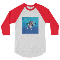 Unisex "Nirvana Cat" 3/4 Sleeve Raglan Shirt (Non-Organic) - Thumbnail 7