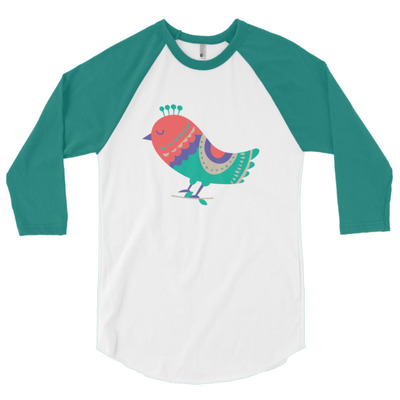 Unisex "Sweet Bird" 3/4 Sleeve Raglan Shirt (Non-Organic)