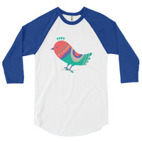 Unisex "Sweet Bird" 3/4 Sleeve Raglan Shirt (Non-Organic) - Thumbnail 2