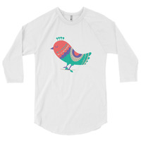 Unisex "Sweet Bird" 3/4 Sleeve Raglan Shirt (Non-Organic) - Thumbnail 3