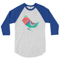 Unisex "Sweet Bird" 3/4 Sleeve Raglan Shirt (Non-Organic) - Thumbnail 4