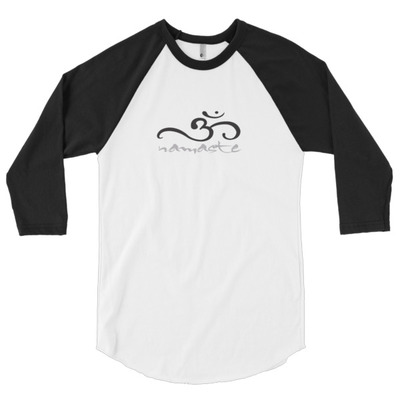 Unisex "Om Namaste" 3/4 Sleeve Raglan Shirt (Non-Organic)