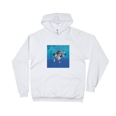Unisex "nirvana cat" cotton fleece hoodie (non-organic)