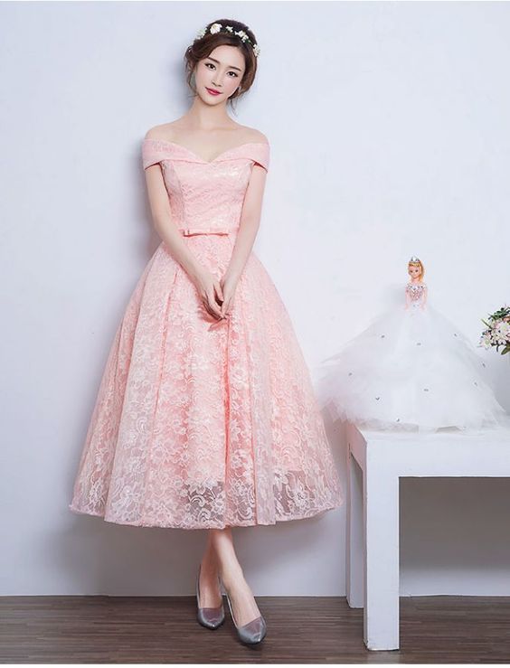 Off-shoulder Prom Dress,New Fashion Prom Dress,Audrey Hepburn Vintage Inspired Prom Dress,Lace Prom Dess,PD160032