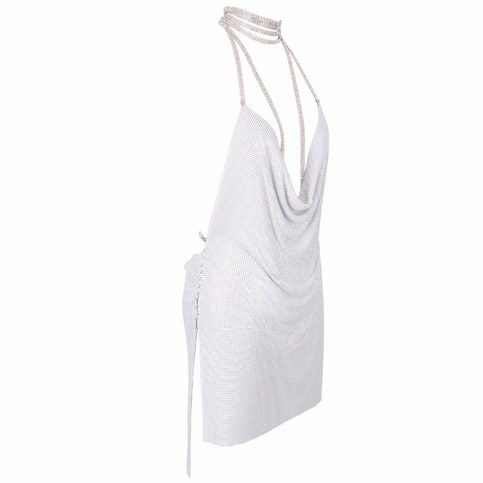 White Glittery Shine Mini Dress