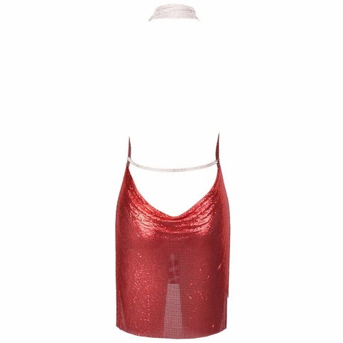 Red Glittery Shine Mini Dress