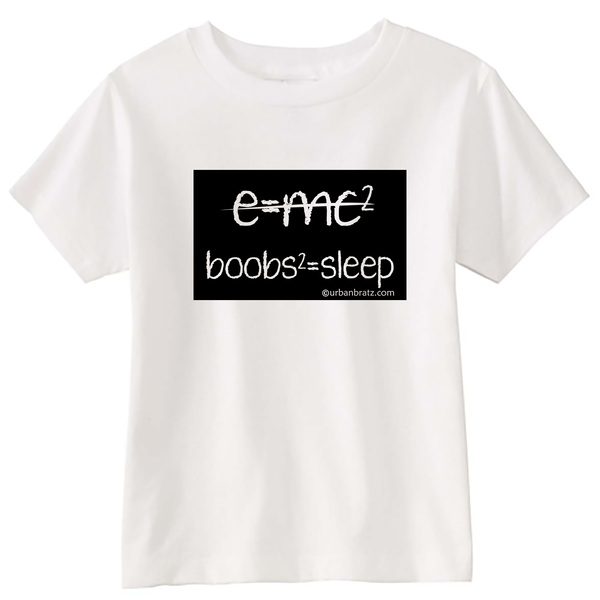 Boy, Girl, Unisex Children's T-shirt-Albert Einstein Inspired " e=mc2 boob2=sleep "