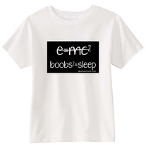 Boy, Girl, Unisex Children's T-shirt-Albert Einstein Inspired " e=mc2 boob2=sleep "