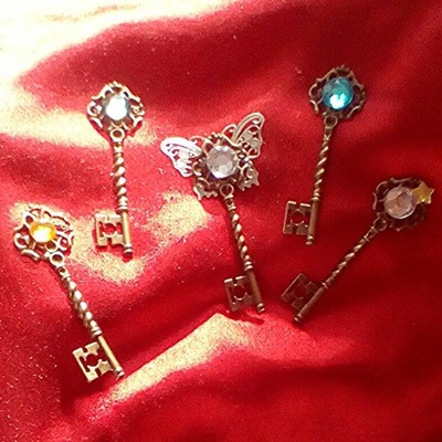 Keys to fairyland set of five embellished keys