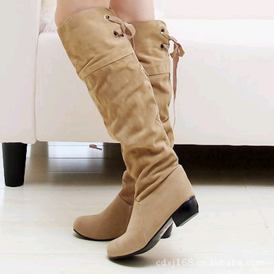 Casual style suede tall canister boots