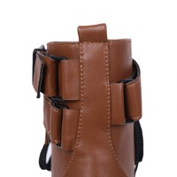 Classic Thicken Cross Belt High-Heeled Martin Boots - Thumbnail 3