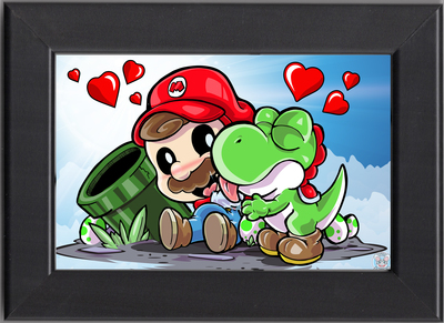 Super Mario and Yoshi (Mini print)
