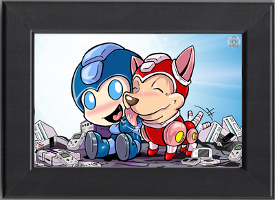 Megaman and Rush (Mini print)