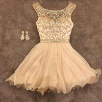 High quality champagne  short prom dress ,homecoming dresses - Thumbnail 1
