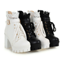 Lace Stitching High Heel Boots-3