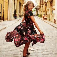 Sexy V-Neck Print Dress   92803 - Thumbnail 3