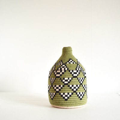    berber basket handwoven vintage moroccan berber wool lidded basket 