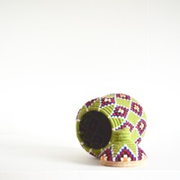  SOLD SOLD SOLD Berber Basket Handwoven Vintage Moroccan Berber Wool Lidded Basket  - Thumbnail 1
