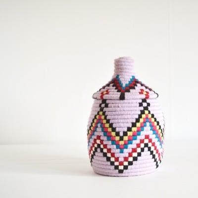  berber basket handwoven vintage moroccan berber wool lidded basket 