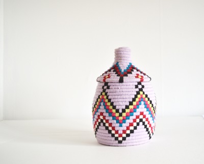  Berber Basket Handwoven Vintage Moroccan Berber Wool Lidded Basket 