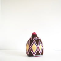  SOLD SOLD SOLD Berber Basket Handwoven Vintage Moroccan Berber Wool Lidded Basket  - Thumbnail 1