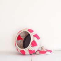  SOLD SOLD SOLD Berber Basket Handwoven Moroccan Berber Wool Lidded Basket  - Thumbnail 4