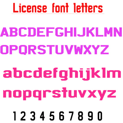 Vinyl lettering 2 inch license plate font name decal - Thumbnail 5