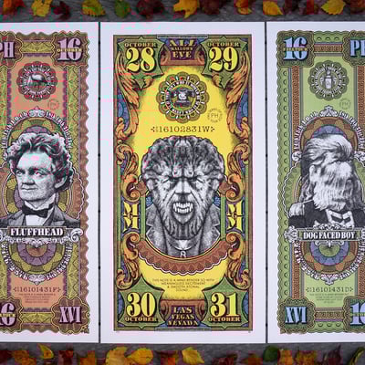 Phish complete fall set dog faced boy/fluffhead/wolfman's matching 3 print set