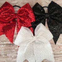 7" Sparkle ribbon bow on elastic  - Thumbnail 3