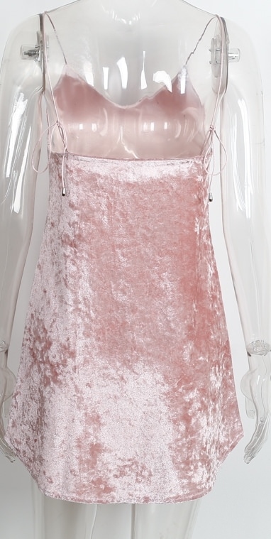 Blush Pink Velvet Slip Dress